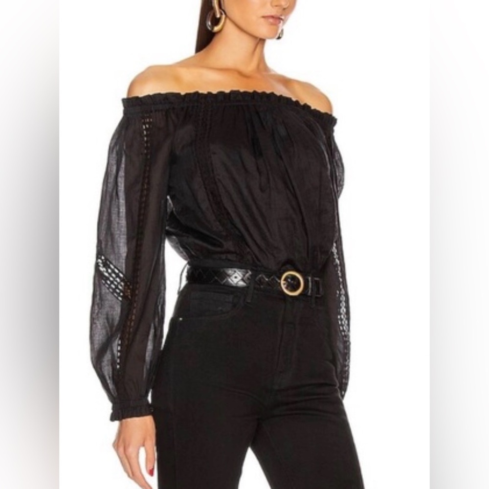 NWT Frame Off-Shoulder Top black size S/P